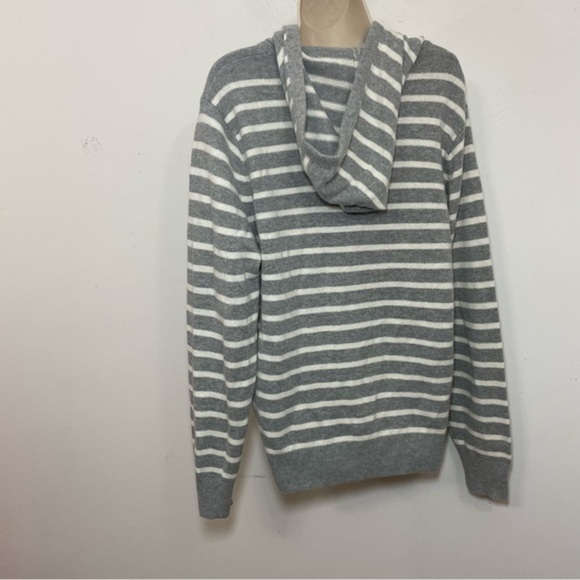 JW Anderson Uniqlo Sweater Pullover Hoodie Medium Wool Cream Gray Striped. - Picture 9 of 9